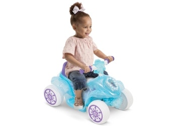 Disney Frozen 6V Battery-Powered Ride-On Bubble Quad by Huffy, aged 1.5 - 3 years, Blue