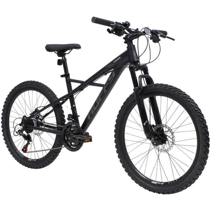 Hardtail mountain bike from Huffy. The Korros features a unique X frame 21 speeds and a 24 inch wheelset. It is suitable for children aged 8 to 13