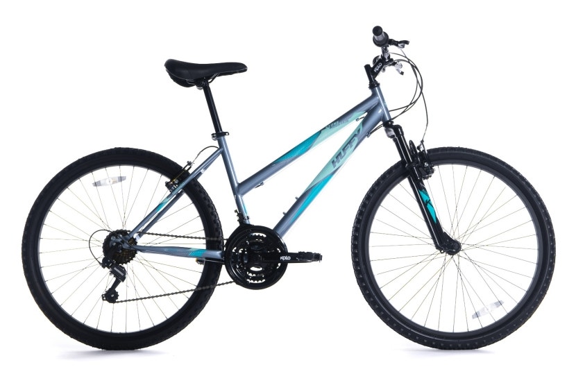 Stone Mountain Ladies 26 Inch Wheel Hardtail Mountain Bike Front Suspension 21 Speed Adults, Grey & Teal