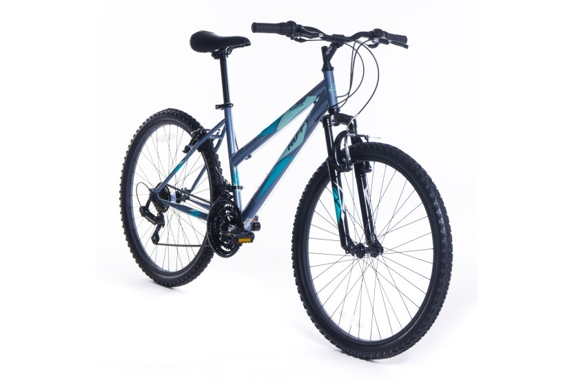 Stone Mountain Ladies 26 Inch Wheel Hardtail Mountain Bike Front Suspension 21 Speed Adults, Grey & Teal